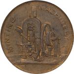 1912年英国伯明翰泰勒和查伦有限公司铸币机械黄铜广告代用币。GREAT BRITAIN. Birmingham. Taylor & Challen, Ltd. Minting Machinery B