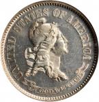 1869 Pattern Dime. Judd-696, Pollock-775. Rarity-5. Silver. Reeded Edge. Proof-64 (NGC).