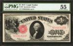 Fr. 39. 1917 $1  Legal Tender Note. PMG About Uncirculated 55.