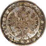 1861-CNB MN年俄罗斯1卢布。圣彼得堡铸币厂。RUSSIA. Ruble, 1861-CNB MN. St. Petersburg Mint. Alexander II. NGC MS-64.