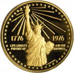 1976 National Bicentennial Medal. Gold. Small Format. 23 mm. 12.9 grams. Swoger-52ID. Choice Cameo P