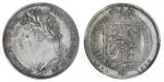 Great Britain. George IV (1820-1830). Shilling, 1824. Laureate head left, rev. Crowned Arms in Garte