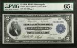 Fr. 772. 1918 $2 Federal Reserve Bank Note. Minneapolis. PMG Gem Uncirculated 65 EPQ.