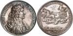 Louis XIV (1643-1715). Médaille en argent 1668, célébrant la conquête de la Franche-Comté, par Warin