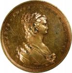 MEXICO. Maria Luisa/Royal Order of Noble Ladies Gilt Bronze Medal, 1793. ALMOST UNCIRCULATED Details