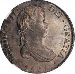 BOLIVIA. 8 Reales, 1825-PTS JL. Potosi Mint. Ferdinand VII. NGC MS-63.