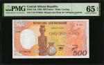 CENTRAL AFRICAN REPUBLIC. Lot of (5) Banque Des Etats De LAfrique Centrale. 500 & 1000 Francs, 1985-
