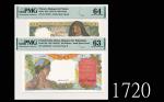 1942年法国银行100法郎、49-54年东方汇理银行壹百元，两枚评级品1942 Banque de France 100 Francs & 1949-54 Banque De LIndochine 