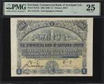 SCOTLAND. Commercial Bank of Scotland Limited. 1 Pound, 1904. P-S315b. PMG Very Fine 25.