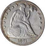 1871-CC Liberty Seated Silver Dollar. OC-1, the only known dies. Rarity-4+. EF Details--Repaired (PC