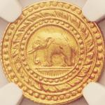 シャム(タイ) (Siam-Thailand) ラーマ4世＜ゾウ図＞ 4バーツ金貨 1863年 Y14 ／ Rama IV Elephant 4 Baht Gold