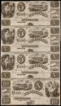 Uncut Sheet of (4) Green Bay, Wisconsin. Bank of Wisconsin. 18xx. $5-$5-$5-$10. About Uncirculated. 