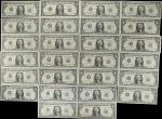 Lot of (26) Various 1974-99 $1 Federal Reserve Notes. Choice Uncirculated to Gem Uncirculated. Radar