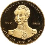 COLOMBIA. 15000 Pesos, 1980. PCGS PROOF-68 Deep Cameo.
