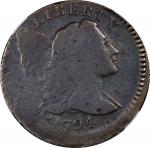 1794 Liberty Cap Cent. S-71. Rarity-2. Head of 1795. Struck Off Center. VG Details--Cleaned (NGC).
