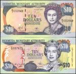 BERMUDA. Lot of (2) Bermuda Monetary Authority. 10 Dollars, 1999-2000. P-42d & 52a. Uncirculated.