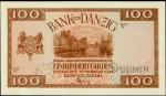 DANZIG. Bank of Danzig. 100 Gulden, 1924. P-55s. Specimen. PCGSBG Choice Uncirculated 64 Details. Hi