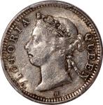 1890H香港维多利亚五仙，PCGS AU55，#34704389. Hong Kong, silver 5 cents, 1890-H, PCGS AU55, #34704389.