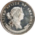 1870 Pattern Quarter Dollar. Judd-894, Pollock-1001. Rarity-5. Silver. Reeded Edge. Proof-66+ Deep C
