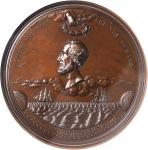 1867 Cyrus Field Atlantic Telegraph Cable Medal. Bronzed Copper. 102.6 mm. By William Barber. Julian