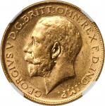 1918-I年印度一磅金币。NGC AU-58.