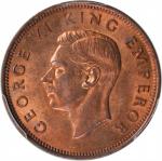 NEW ZEALAND. 1/2 Penny, 1942. PCGS MS-64 RB Secure Holder.