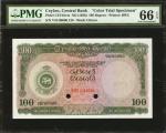 CEYLON. Central Bank of Ceylon. 100 Rupees, ND (1956). P-61cts. Color Trial Specimen. PMG Gem Uncirc