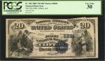 1882克利夫顿亚利桑那20美元 PCGS Currency 30