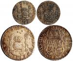 墨西哥银币2枚一组，包括1759年2R及1765年8R，其中8R有微戳印，GVF或以上品相