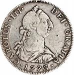 MEXICO. 4 Reales, 1776-Mo FM. Mexico City Mint. Charles III. PCGS Genuine--Rim Damage, VF Details.