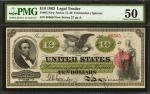 Fr. 95. 1863 $10 Legal Tender Note. PMG About Uncirculated 50.