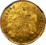 ITALY. Papal States. Doppia, Year 17 (1816)-B. Bologna Mint. NGC MS-64. WINGS Approved.