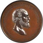 1866 Major General George G. Meade Union League Medal. Bronze. 79 mm. By Anthony C. Paquet. Julian P