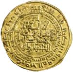 GREAT SELJUQ: Tughril Beg, 1038-1063, AV dinar (3.67g), Isfahan, AH444, A-1665, slightly wavy surfac