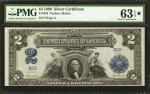 Fr. 256. 1899 $2 Silver Certificate Note. PMG Choice Uncirculated 63 EPQ*.