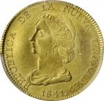 COLOMBIA. 16 Pesos, 1841-BOGOTA RS. Bogota Mint. PCGS Genuine--Cleaned, AU Details Gold Shield.