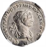 TRAJAN, A.D. 98-117. AR Denarius, Rome Mint, A.D. 114-116. NGC Ch EF.