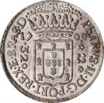 BRAZIL. 320 Reis, 1700-P. Pernambuco Mint. Pedro II. PCGS AU-55 Gold Shield.