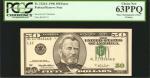Fr. 2126-L. 1996 $50  Federal Reserve Note. San Francisco. PCGS Currency Choice New 63 PPQ. Minor Mi