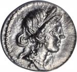 JULIUS CAESAR. AR Denarius, Military Mint in North Africa, ca. 47-46 B.C.