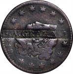 J.W. GRAHAM in a serrated box punch on an 1819 Matron Head large cent. Brunk G-445, Rulau-Unlisted. 