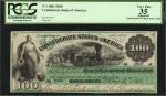 T-3. Confederate Currency. 1861 $100. PCGS Currency Very Fine 35 Apparent. Small Repairs on Back nea