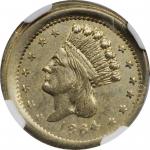 1864 Indian Princess / United County. Fuld-56/436 j. Rarity-6. German Silver. Plain Edge. MS-64 (NGC
