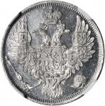 RUSSIA. 3 Ruble Platinum, 1844-CNB. NGC MS-64.