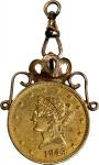 Pendant fashioned out of an 1845-O Repunched Date Liberty Head eagle.