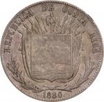 COSTA RICA. 50 Centavos, 1880-GW. San Jose Mint. NGC FINE-15.