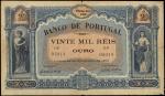 PORTUGAL. Banco de Portugal. 20 Mil Reis, 1901. P-82. Very Fine.