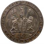 India - Colonial. MADRAS PRESIDENCY: AE 1/48 rupee (13.60g), 1797, KM-398, traces of original luster
