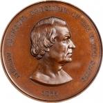 1865 Andrew Johnson Indian Peace Medal. Medium Size. Bronzed Copper. 63 mm. Julian IP-41, Musante GW