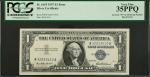 Fr. 1619. 1957 $1 Silver Certificate. PCGS Currency Very Fine 35 PPQ. Inverted "W" in UR Serial Numb